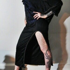 Hell Couture Black Purple Studded Ouroborus Pentagram Dress